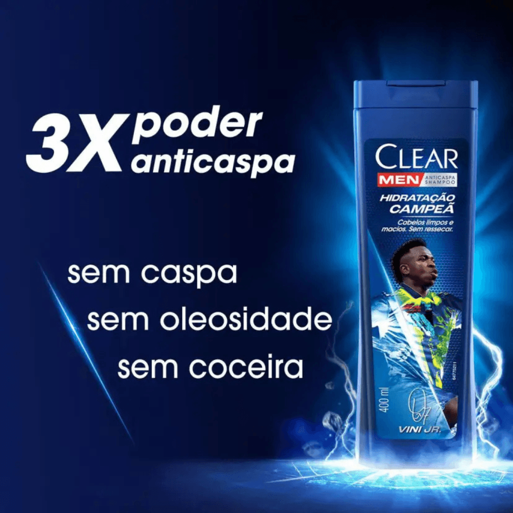 Shampoo Anticaspa Clear Men Hidratação 400ml